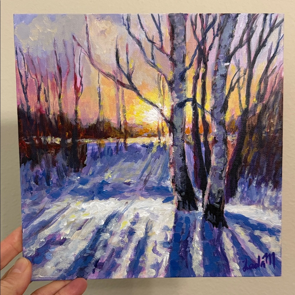 Winter Sunset Canvas Art - Picture 3 of 3